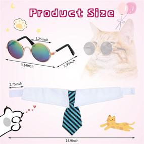 img 3 attached to 🐶 Stylish Pet Costume Accessories: 8 Piece Set of Dog Neck Tie and Round Metal Sunglasses - Perfect for Dogs and Cats - Ideal for Grooming, Cosplay Parties, and Retro Style!