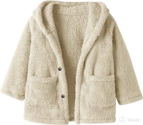 img 4 attached to 🧥 Toddler Baby Girls Boys Fleece Hoodie Jacket - Warm Button Down Solid Fall Winter Hooded Coat Outwear