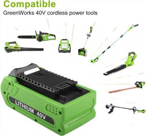 img 2 attached to Power Up Your GreenWorks 40Volt Tools With Energup 40V Replacement Battery And Charger Bundle