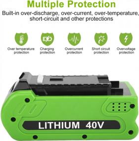 img 1 attached to Power Up Your GreenWorks 40Volt Tools With Energup 40V Replacement Battery And Charger Bundle