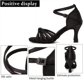 img 3 attached to Dance Like A Pro With DKZSYIM Women'S Satin Latin Dance Shoes - Model 217