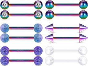 img 2 attached to LAURITAMI 14G Tongue Rings For Women Straight Barbell Nipple Rings Stainless Steel 12Mm 14Mm 16Mm 18Mm Piercing Bar For Tongue Nipple Piercing Plastic Flexible Acrylic Tongue Ring Nipple Ring Retainer