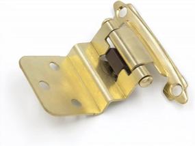 img 1 attached to 20 Pack Homdiy SCH38BB 3/8 Inch Gold Brushed Brass Self-Closing Face Mount Cabinet Hinges - 10 Pairs Of Kitchen Furniture Hardware Inset Hinges