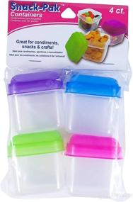 img 3 attached to 🍱 Jacent Clear Plastic Snack Pack Containers With Colored Lids, 4 Count per Package, Single Pack