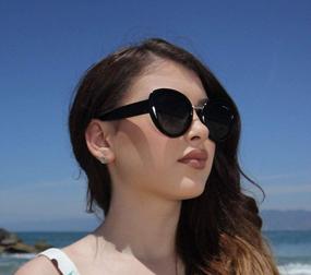 img 2 attached to Women'S Polarized Vintage Retro Oversized Round Cateye Sunglasses - Be One