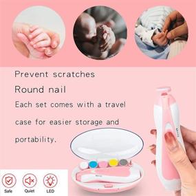 img 1 attached to 🏻 Safe Electric Baby Nail Trimmer and File with Light for Newborns and Toddlers - Pink