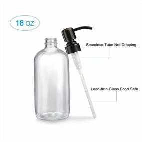 img 2 attached to 2-Pack AmazerBath Glass Soap Dispenser - Rustproof Bronze Pump, 17 Oz Liquid Lotion & Kitchen Dish Soap