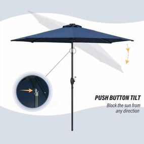img 1 attached to Наслаждайтесь атмосферой на открытом воздухе: 9-футовый зонт для патио на солнечной энергии с 32 светодиодными фонарями, уникальным центральным фонарем для объятий и функцией наклона