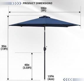 img 2 attached to Наслаждайтесь атмосферой на открытом воздухе: 9-футовый зонт для патио на солнечной энергии с 32 светодиодными фонарями, уникальным центральным фонарем для объятий и функцией наклона