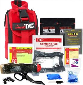 img 4 attached to Eagle Type Tactical Trauma Kit With Rip-Away Velcro Fastener, CAT Tourniquet, Celox Hemostatic Granules And Pressure Bandage, MediTac IFAK Molle Bleeding Control Kit - Red
