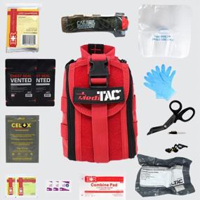 img 3 attached to Eagle Type Tactical Trauma Kit With Rip-Away Velcro Fastener, CAT Tourniquet, Celox Hemostatic Granules And Pressure Bandage, MediTac IFAK Molle Bleeding Control Kit - Red