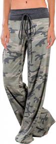 img 4 attached to Floral Print Drawstring Palazzo Lounge Pants: Women'S Comfy Casual Pajama Pants With Wide Leg By AMiERY