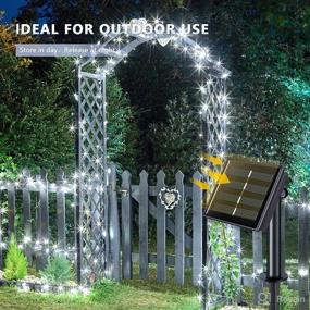 img 1 attached to Waterproof White Solar String Lights Outdoor - 2 Pack 33ft 100 LED Solar Christmas Lights Outdoor,8 Modes Copper Wire Solar Fairy Lights for Christmas Tree Xmas Garden Outside Decorations