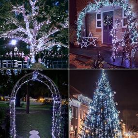 img 2 attached to Waterproof White Solar String Lights Outdoor - 2 Pack 33ft 100 LED Solar Christmas Lights Outdoor,8 Modes Copper Wire Solar Fairy Lights for Christmas Tree Xmas Garden Outside Decorations