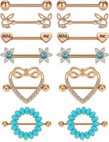 img 4 attached to Upgrade Your Style With Anicina 14G Nipple Rings - Piercing Jewelry For Women In 14Mm And 16Mm Sizes