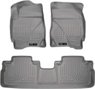 🐺 husky liners weatherbeater series, grey front & 2nd seat floor liners, 98352, compatible with 2009-2012 ford escape, 2009-2011 mazda tribute/mercury mariner 3 pcs logo