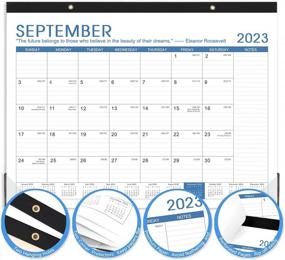 img 2 attached to Stay Organized With A Large 2023 Desk Calendar - Jan. To Dec. Planning, Ruled Blocks, Tear Off Design, And Corner Protectors - Blue