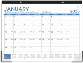 img 4 attached to Stay Organized With A Large 2023 Desk Calendar - Jan. To Dec. Planning, Ruled Blocks, Tear Off Design, And Corner Protectors - Blue