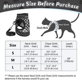 img 3 attached to 🐱 Rabbitgoo Cat Harness and Leash - Escape Proof, Adjustable Soft Mesh Vest Harness for Outdoor Walking - Breathable with Reflective Strips - Black Plaid, Medium