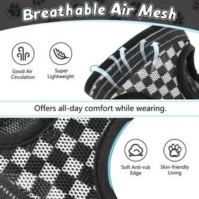 img 2 attached to 🐱 Rabbitgoo Cat Harness and Leash - Escape Proof, Adjustable Soft Mesh Vest Harness for Outdoor Walking - Breathable with Reflective Strips - Black Plaid, Medium