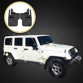 img 3 attached to 🚗 Red Hound Auto Premium Heavy Duty Molded Mud Flaps for 2007-2018 Jeep Wrangler JK JKU - Front and Rear Splash Guard Flares (4pc Set)