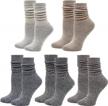 women's 5-pack mid-calf slouch boot socks, cute crew cotton scrunch socks logo