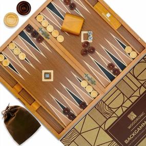 img 4 attached to Woodronic 15" Wooden Backgammon Set - The Perfect Strategy Game For Kids And Adults