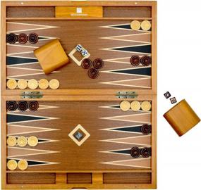 img 2 attached to Woodronic 15" Wooden Backgammon Set - The Perfect Strategy Game For Kids And Adults