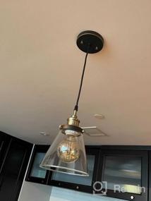 img 5 attached to Подвесной светильник GRUENLICH для кухни и столовой, подвесной потолочный светильник, среднее основание E26, металлическая конструкция с прозрачным стеклом, лампочка в комплект не входит, 1 упаковка