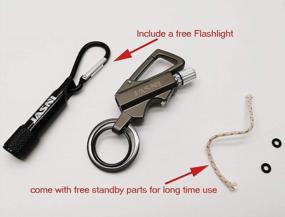 img 2 attached to Jasni Car Keychain Multitool Flint Metal Fire Mountaineering Buckle Mini Flashlight Refillable Lighter EDC With Kerosene Feature