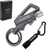 jasni car keychain multitool flint metal fire mountaineering buckle mini flashlight refillable lighter edc with kerosene feature logo