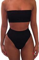 stylish cutiefox bandeau bikini with removable straps and high-waist bottoms - two-piece swimsuit for women logo