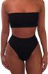 stylish cutiefox bandeau bikini with removable straps and high-waist bottoms - two-piece swimsuit for women logo