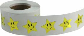 img 1 attached to Metallic Gold Happy Face Star Shape Stickers 0.75 Inch 500 Adhesive Labels