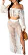 stylish echoine women's two piece skirt set - perfect cover up for bikini beach dresses with tassel, hollow out & high split! logo