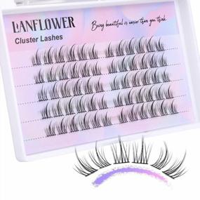 img 4 attached to Manga Lashes Cluster Mixed Length Natural Look Eyelash Extensions Wispy DIY Lash Individual Hybrid Asian 10Mm-14Mm Anime Cluster Pack By Lanflower
