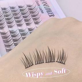 img 2 attached to Manga Lashes Cluster Mixed Length Natural Look Eyelash Extensions Wispy DIY Lash Individual Hybrid Asian 10Mm-14Mm Anime Cluster Pack By Lanflower
