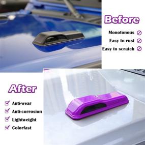 img 3 attached to 🚗 Bonbo Engine Hood Hinge Cover Trim ABS for 2018-2021 Jeep Wrangler JL & Gladiator JT 2PCS Exterior Accessories (Purple) - Enhance Your Jeep's Style with Premium Engine Hood Hinge Cover Decoration!