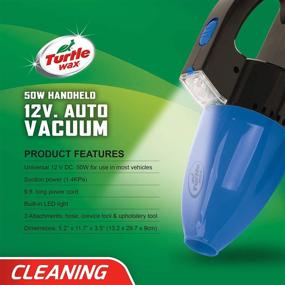 img 1 attached to 🐢 Turtle Wax Handheld Auto Vacuum Cleaner with LED Light - Powerful DC 12V Cleaning for Vehicles - Blue/Black