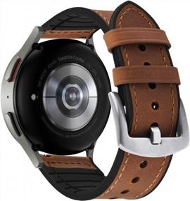 img 3 attached to Fullmosa 22Mm Leather Silicone Bands Compatible With Samsung Galaxy Watch 46Mm,Galaxy Watch 3 45Mm,Gear S3 Frontier/Classic,Brown