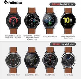 img 2 attached to Fullmosa 22Mm Leather Silicone Bands Compatible With Samsung Galaxy Watch 46Mm,Galaxy Watch 3 45Mm,Gear S3 Frontier/Classic,Brown