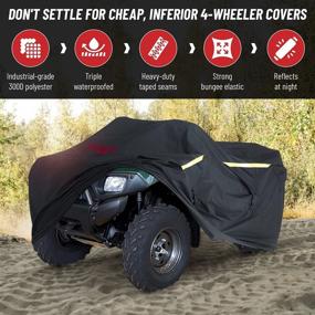 img 3 attached to 🛡️ Badass Moto Heavy Duty Triple Waterproof 4 Wheeler Cover - Rip Resistant Night Reflective Quad Four Wheeler ATV Cover with Advanced Waterproofing, Easy Access Zipper & Vents - Black, Large, 95 Inches: Ultimate Protection for Your ATV!