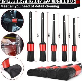 img 2 attached to 🧽 Lezcufer 16Pcs Car Wheel Tire Detailing Brush Set with Car Detailing Brushes,17inch Long Handle Rim Wheel Brush, Short Handle Tire Brush, Car Cleaning Kit for Wheels, Interior, Exterior