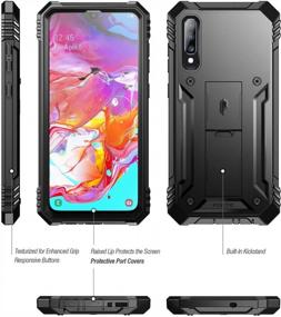 img 3 attached to Protect Your Samsung Galaxy A70 With Poetic Revolution Case - Full-Body Rugged Dual-Layer Shockproof Cover With Kickstand And Built-In Screen Protector In Black