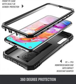 img 2 attached to Protect Your Samsung Galaxy A70 With Poetic Revolution Case - Full-Body Rugged Dual-Layer Shockproof Cover With Kickstand And Built-In Screen Protector In Black
