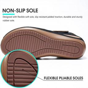 img 1 attached to Women Summer Sandals Beach Wedge - DUOYANGJIASHA Bohemia Flip-Flop Ankle Strap Comfy Round Toe Gladiator Outdoor Shoes