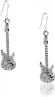 sparkling crystal electric guitar earrings with upright design by spinningdaisy logo