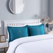 marcielo 2 pack pillow shams king size pillow cover embroidery (king, teal) logo