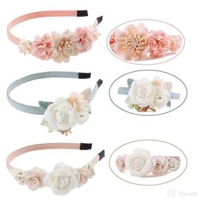 img 2 attached to Floral HairBand Headbands Plastic Mligril Baby Care best - Hair Care