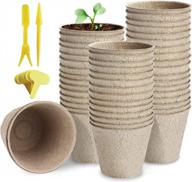 organic seed starter peat pots - 50 pack heavy duty paper pulp germination cups for planting seeds, thickened for long lasting use - ideal for planting and seedling growth - tcbwfy 3 logo